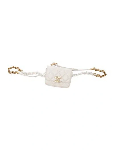 Pre-owned Chanel Quilted Belt Bag In Pink