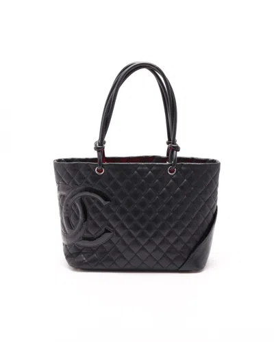 Pre-owned Chanel Quilted Cambon Tote Bag In Black
