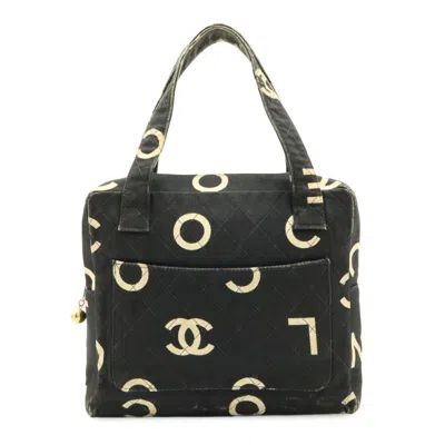Pre-owned Chanel Quilted Canvas Tote Bag Black