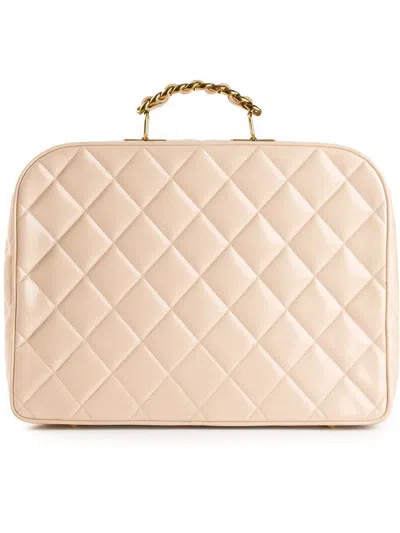 Pre-owned Chanel Quilted Case In Neutrals