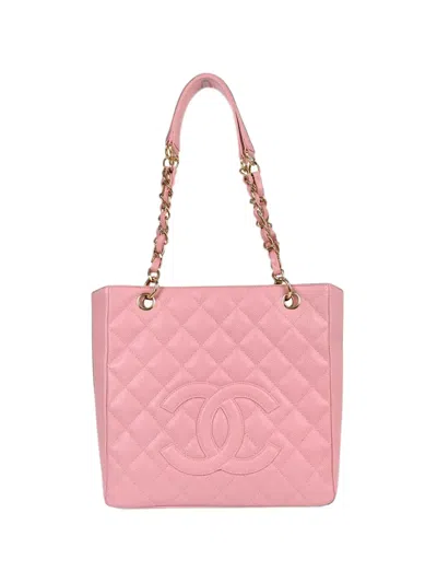 Chanel Quilted Caviar Leather Tote Bag In Pink