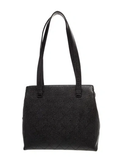 Pre-owned Chanel Quilted Caviar Tote In Black