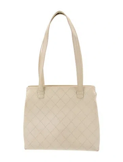 Pre-owned Chanel Quilted Caviar Tote In Neutral
