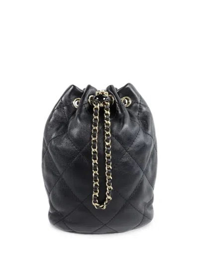 Pre-owned Chanel Quilted Cc Backpack In Black
