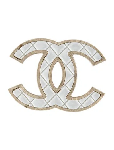 Pre-owned Chanel Quilted Cc Brooch In Multi