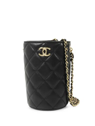Chanel Quilted Cc Bucket Bag In Orange