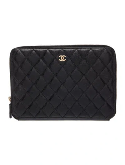 Pre-owned Chanel Quilted Cc Clutch In Black