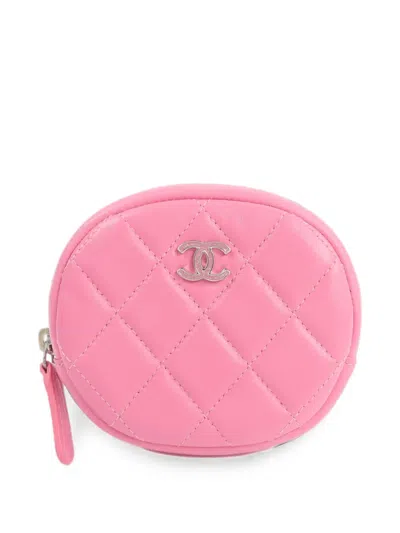 Pre-owned Chanel Quilted Cc Coin Purse In Pink
