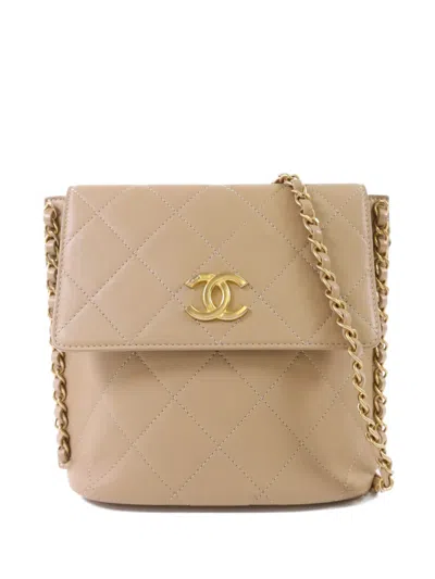 Pre-owned Chanel Quilted Cc Cross Body Bag In Neutral