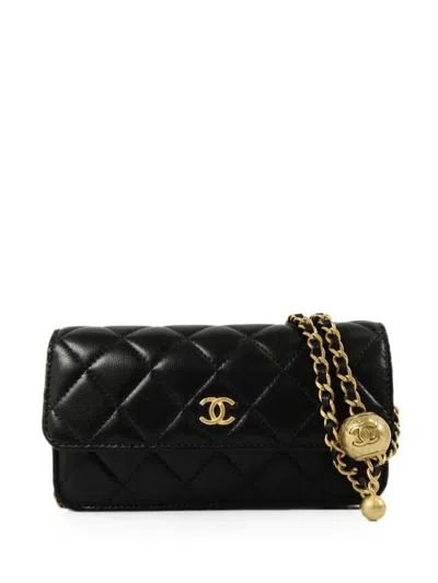 Pre-owned Chanel Quilted Cc Shoulder Bag In Black