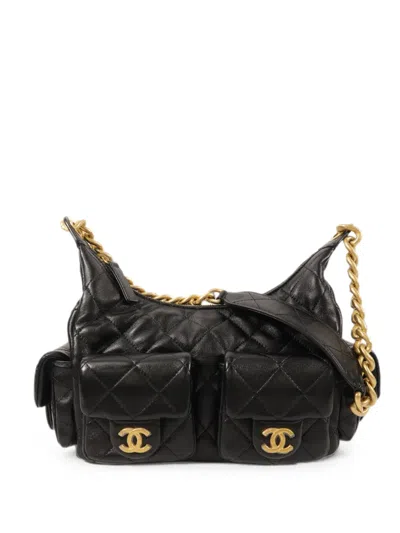 Pre-owned Chanel Quilted Cc Shoulder Bag In Black
