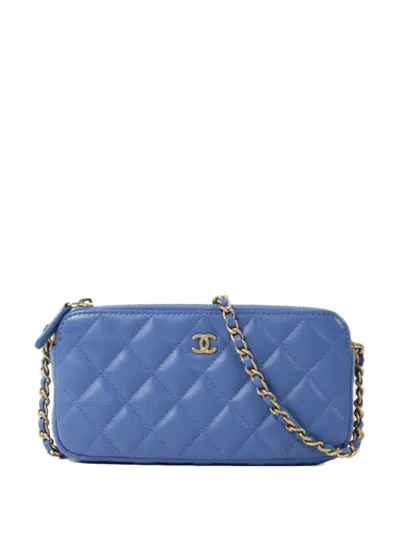 Pre-owned Chanel Quilted Cc Shoulder Bag In Blue