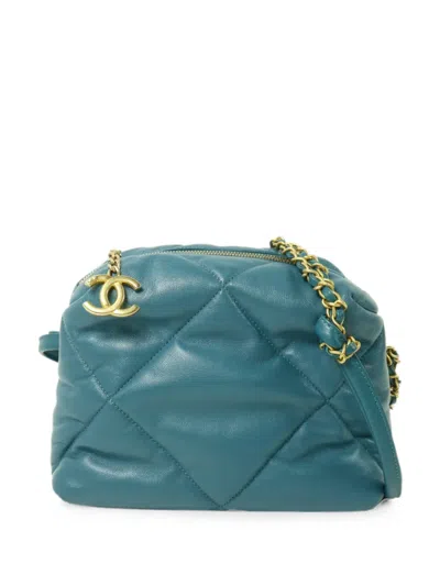 Pre-owned Chanel Quilted Cc Shoulder Bag In Blue