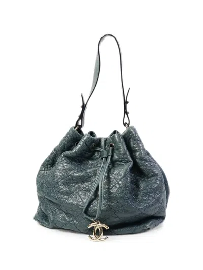 Pre-owned Chanel Quilted Cc Shoulder Bag In Blue