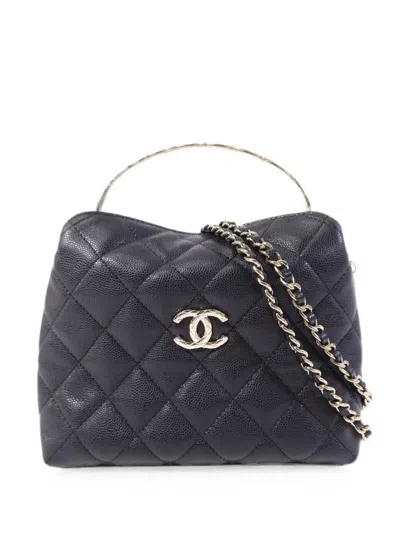 Pre-owned Chanel Quilted Cc Tote Bag In Black