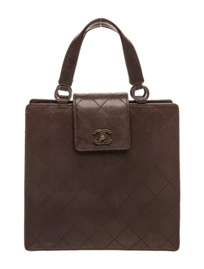 Pre-owned Chanel Quilted Cc Tote In Brown