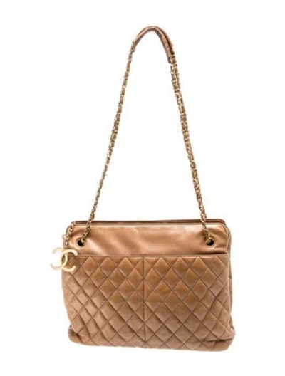 Pre-owned Chanel Quilted Cc Tote In Brown