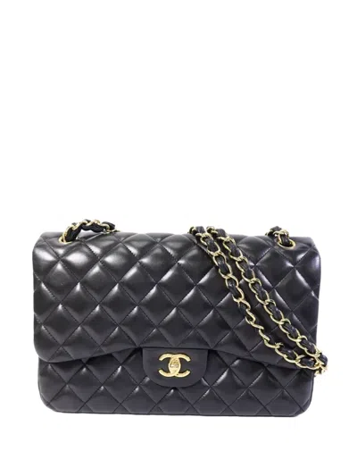 Pre-owned Chanel Quilted Cc Turn-lock Shoulder Bag In Black