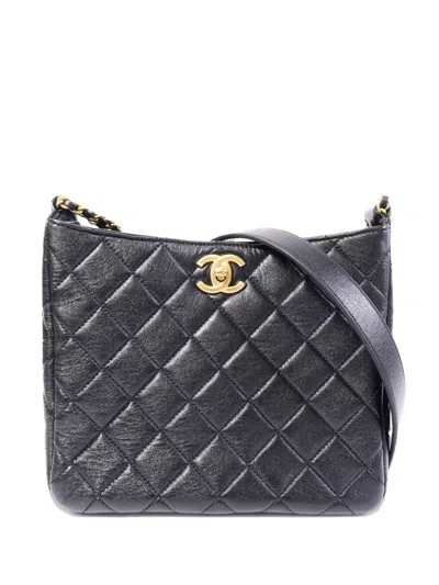 Pre-owned Chanel Quilted Cc Turn-lock Shoulder Bag In Black