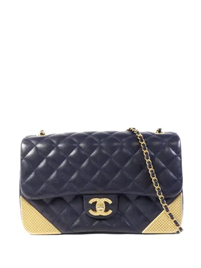 Pre-owned Chanel Quilted Cc Turn-lock Shoulder Bag In Blue
