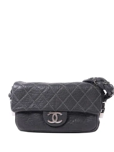 Pre-owned Chanel Quilted Cc Turn-lock Shoulder Bag In Gray