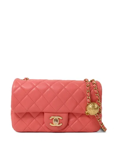 Pre-owned Chanel Quilted Cc Turn-lock Shoulder Bag In Pink