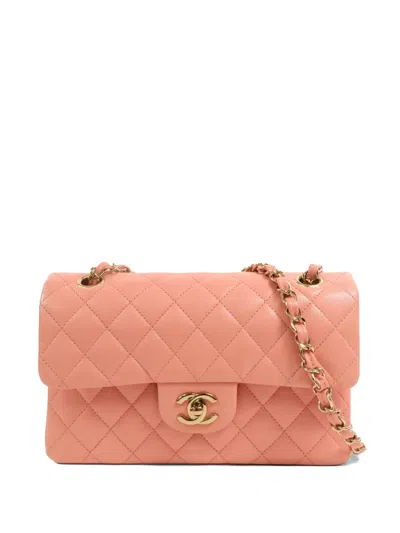 Pre-owned Chanel Quilted Cc Turn-lock Shoulder Bag In Pink