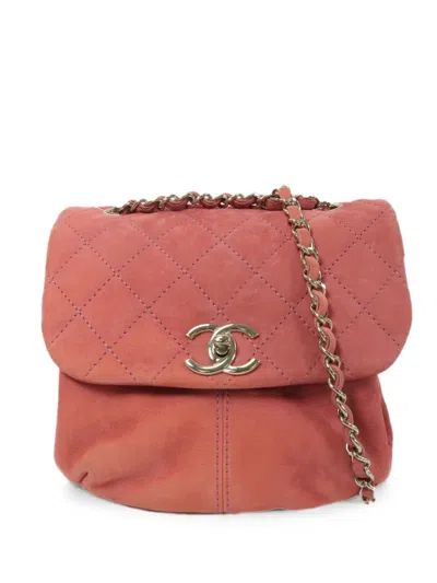 Pre-owned Chanel Quilted Cc Turn-lock Shoulder Bag In Pink