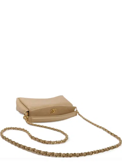 Pre-owned Chanel Quilted Cc Turn-lock Tote Bag In Neutrals