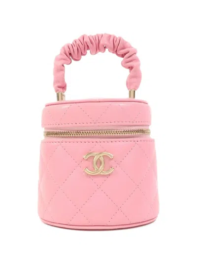 Pre-owned Chanel Quilted Cc Vanity Tote Bag In Pink