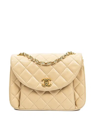 Pre-owned Chanel Quilted Chain Bag In Neutral