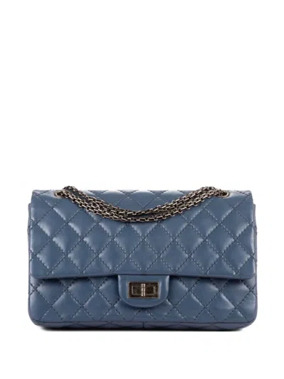 Pre-owned Chanel Quilted Chain Shoulder Bag In Blue