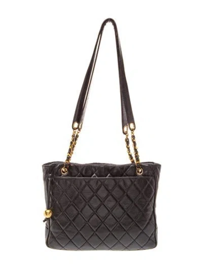 Pre-owned Chanel Quilted Chain Tote In Black