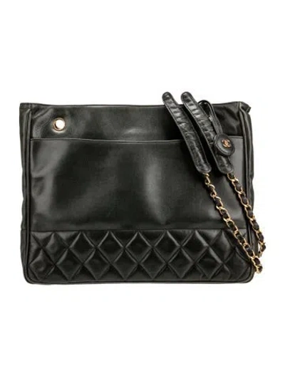 Pre-owned Chanel Quilted Chain Tote In Green