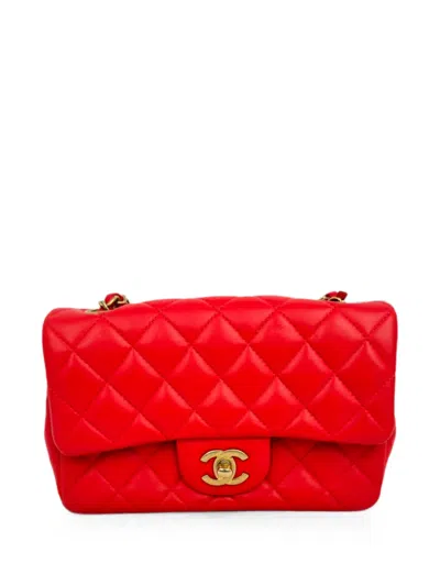 Pre-owned Chanel Quilted Classic Flap Crossbody Bag In Red