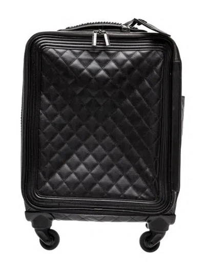 Pre-owned Chanel Quilted Coco Case Trolley In Black
