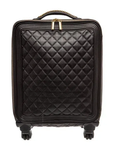 Pre-owned Chanel Quilted Coco Case Trolley In Black