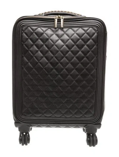 Pre-owned Chanel Quilted Coco Case Trolley In Black