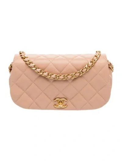 Pre-owned Chanel Quilted Coco Mail Clutch In Neutral
