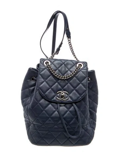 Pre-owned Chanel Quilted Daily Supple Backpack In Blue