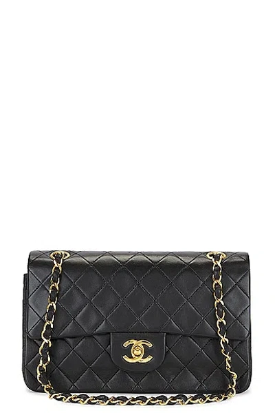 Pre-owned Chanel Quilted Double Flap Chain Shoulder Bag In Black