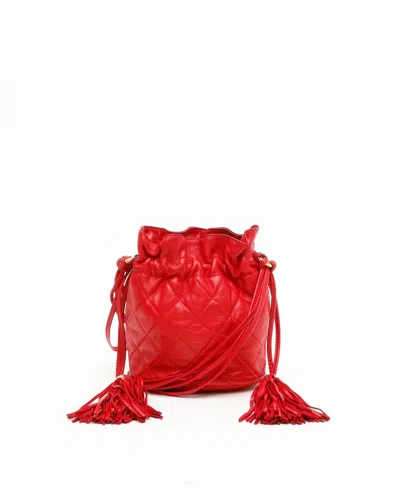 Pre-owned Chanel Quilted Drawstring Tassel Bucket Bag