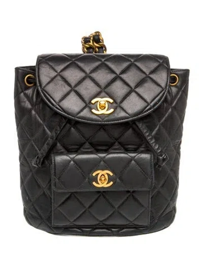 Pre-owned Chanel Quilted Duma Backpack In Black