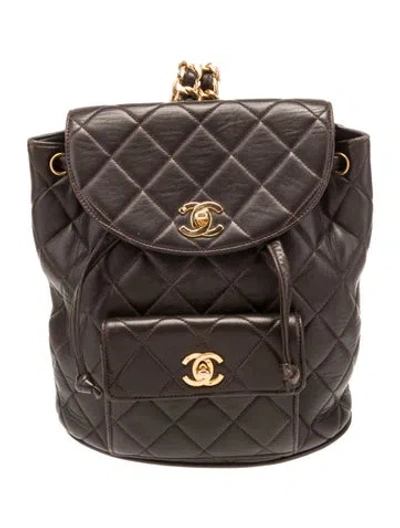 Pre-owned Chanel Quilted Duma Backpack In Brown