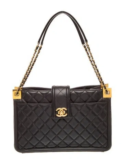 Pre-owned Chanel Quilted Elegant Tote In Black