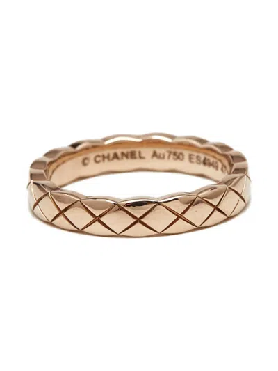 Pre-owned Chanel Quilted Everyday Ring In Pink