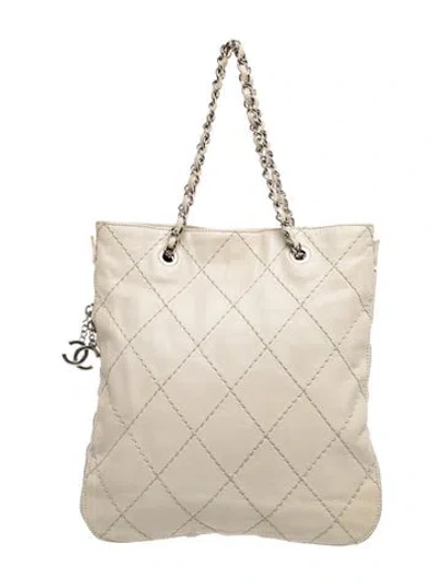 Pre-owned Chanel Quilted Expandable Tote In Neutrals