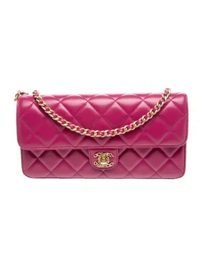 Pre-owned Chanel Quilted Flap Clutch In Pink