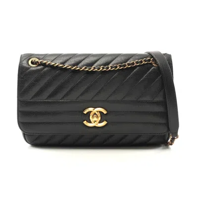 Pre-owned Chanel Quilted Flap Shoulder Bag In Black