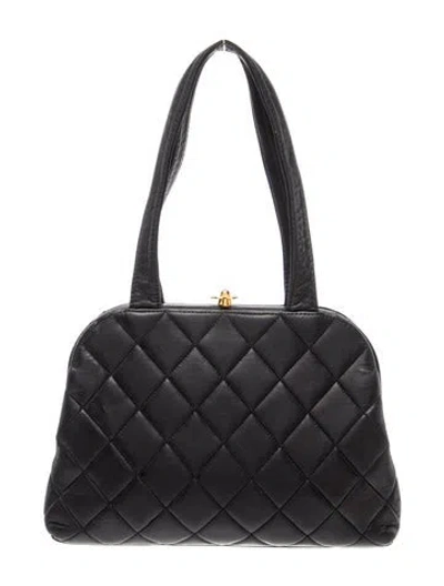 Pre-owned Chanel Quilted Frame Bag In Black